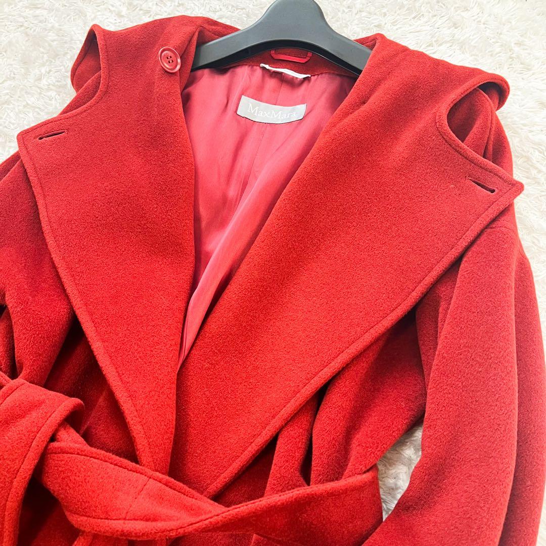 MaxMara フーデッドコート リアルト 女優襟 ベルト フード アンゴラ混