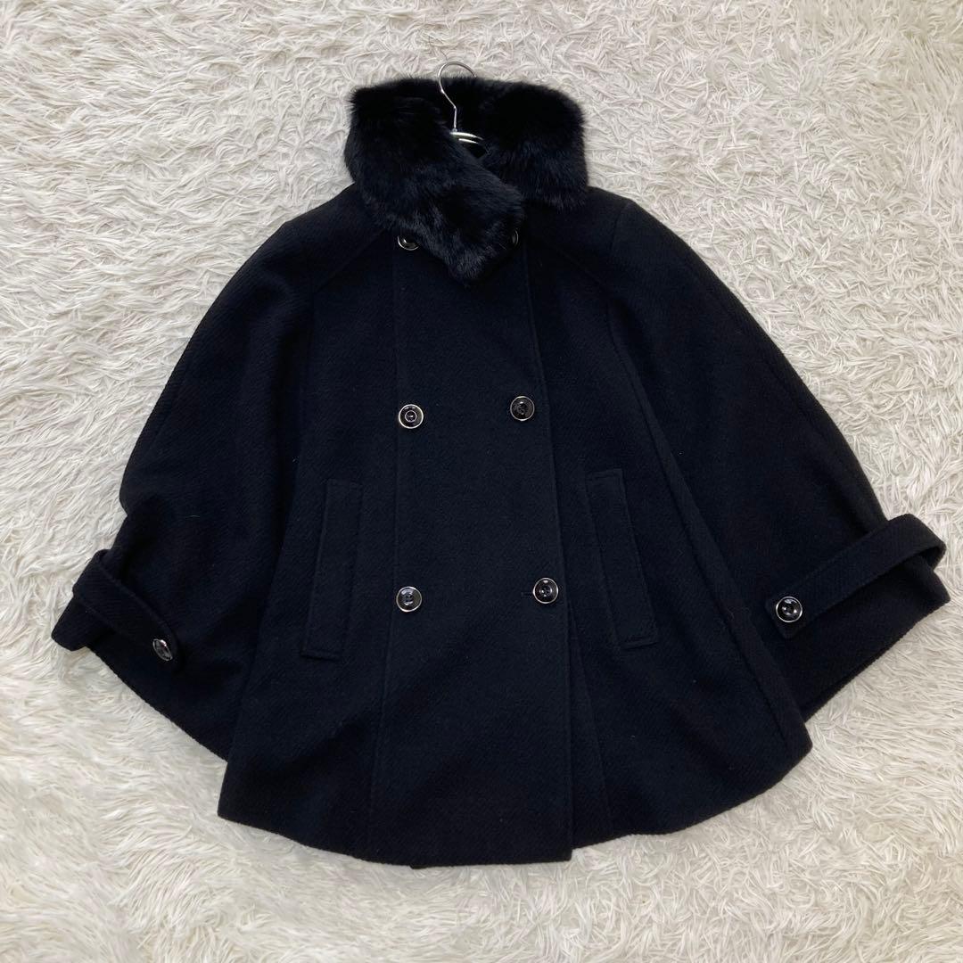 Pinky&Dianne✨ポンチョ　ケープ アンゴラウール　ラビットファー