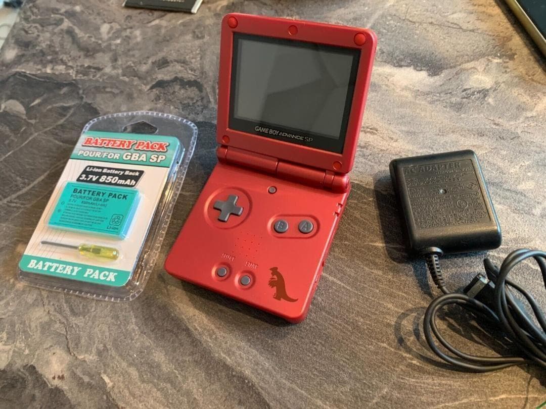 美品 シェル交換品 ゲームボーイアドバンスsp グラードンエディション