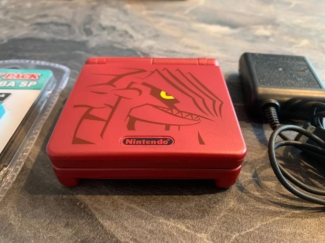 美品 シェル交換品 ゲームボーイアドバンスsp グラードンエディション