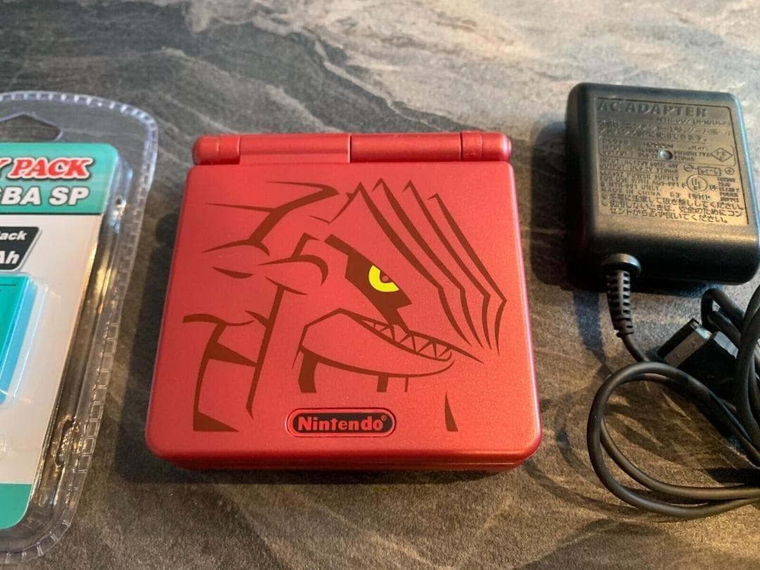 美品 シェル交換品 ゲームボーイアドバンスsp グラードンエディション