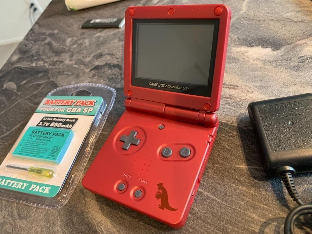 美品 シェル交換品 ゲームボーイアドバンスsp グラードンエディション