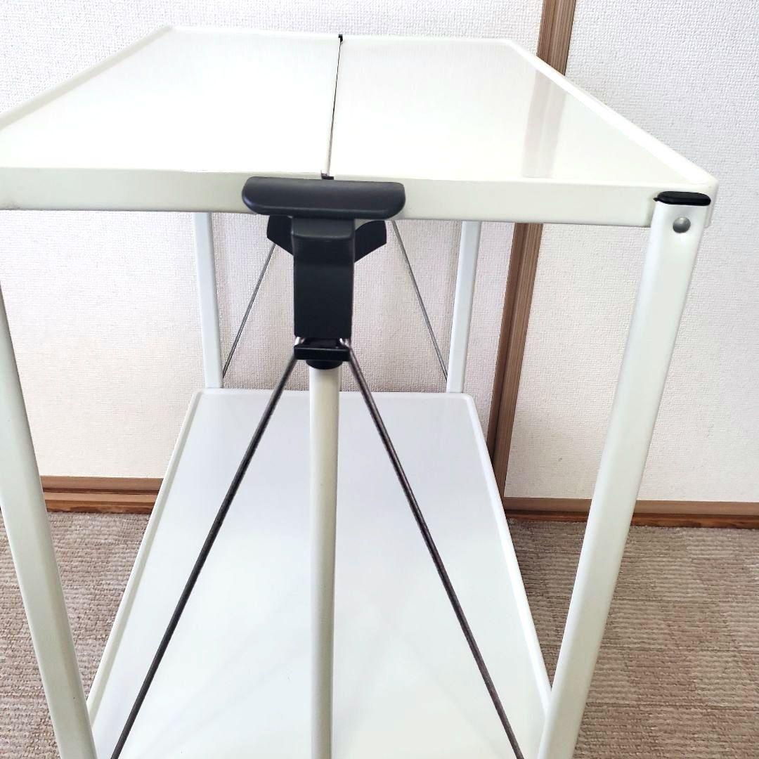 ライフハイト 折りたたみ式 サイドカート キッチンワゴン ホワイト キャスター付