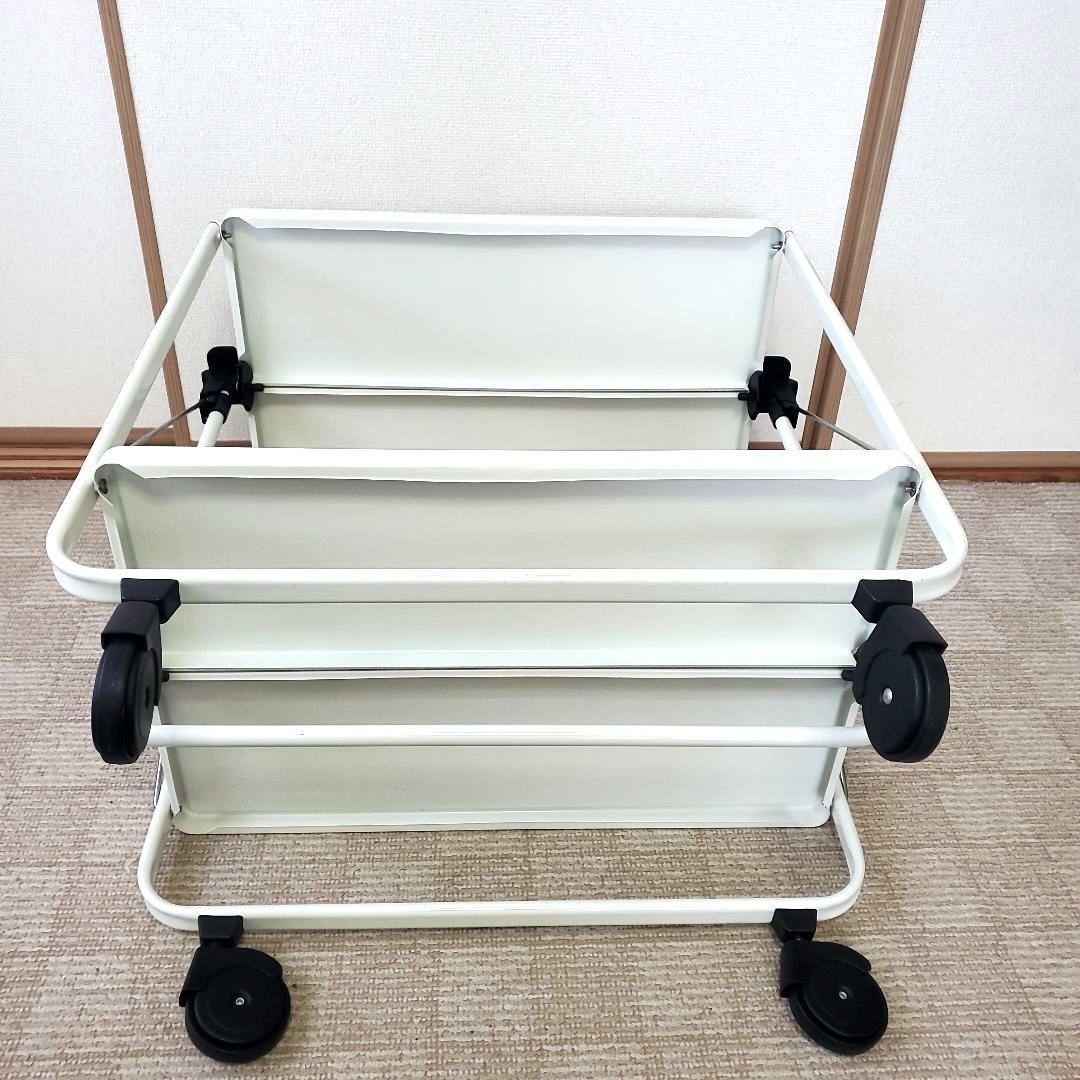 ライフハイト 折りたたみ式 サイドカート キッチンワゴン ホワイト キャスター付
