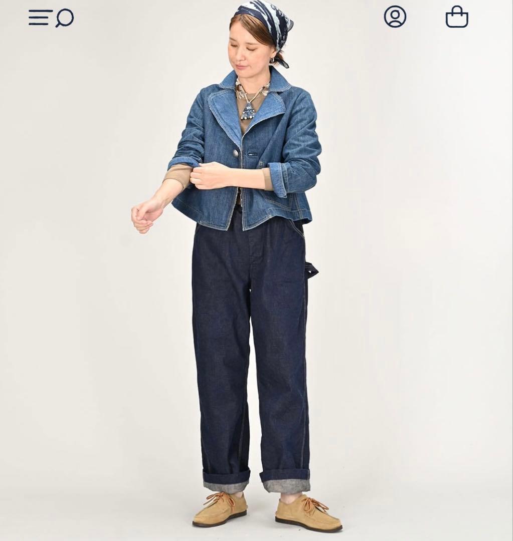 45R ライ麦デニムのレフアジャケット（淡） ¥70,400