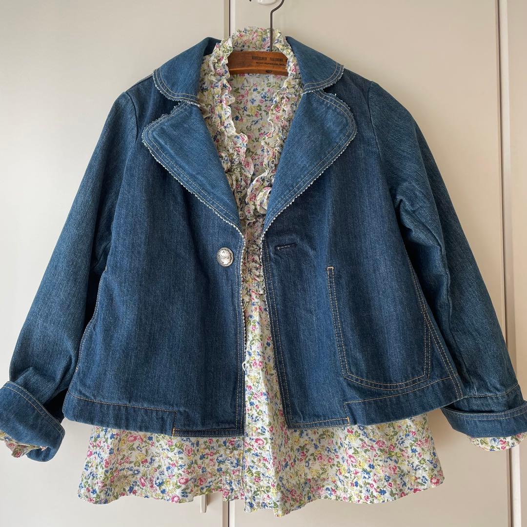 45R ライ麦デニムのレフアジャケット（淡） ¥70,400