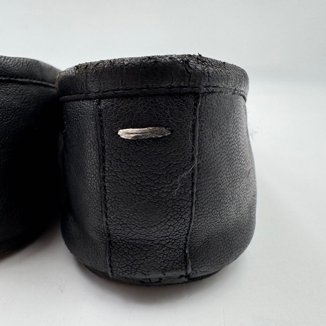 マルジェラ　足袋　フラット　ブラック　レザー　サイズ36