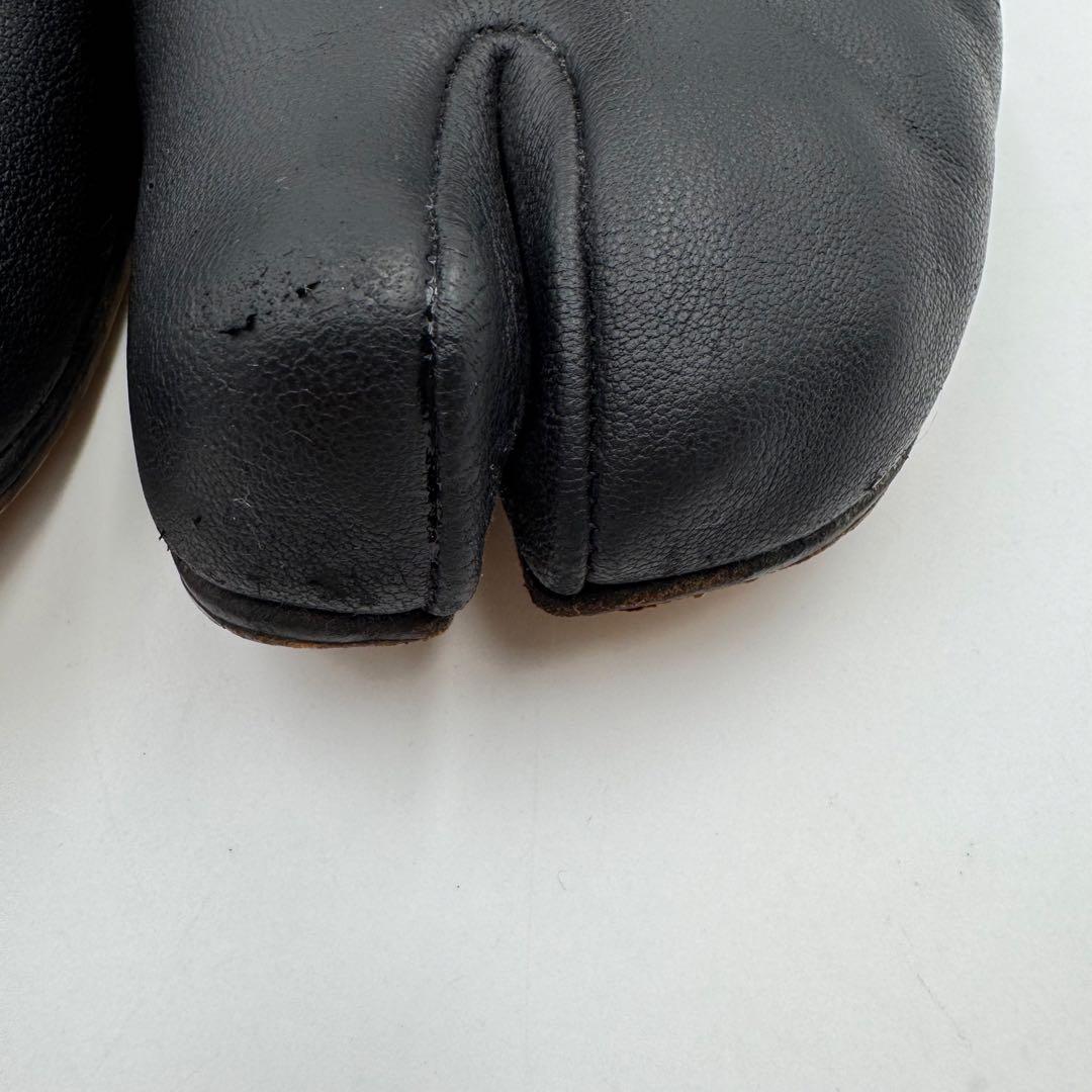 マルジェラ　足袋　フラット　ブラック　レザー　サイズ36