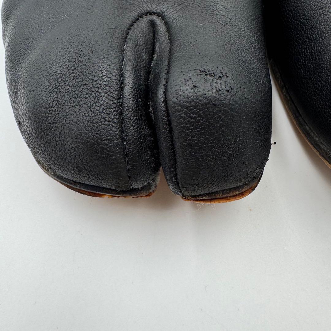 マルジェラ　足袋　フラット　ブラック　レザー　サイズ36