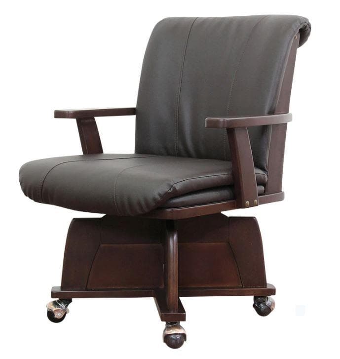 【ブッチー】キャスター付き 回転チェアー 肘付き ダイニングチェア 椅子