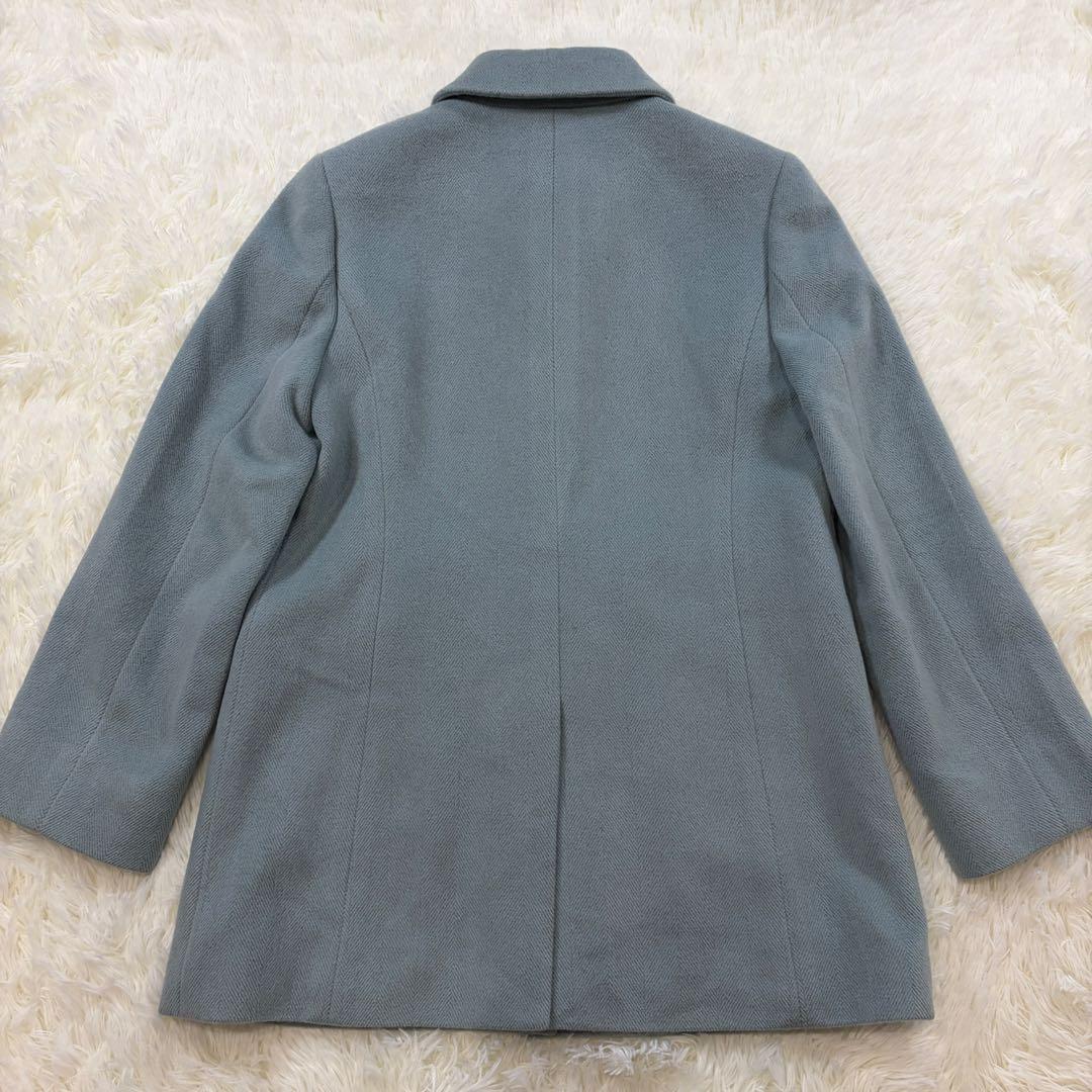 【美品】Aquascutum アンゴラ カシミヤ ヘリンボーン コート 11号L