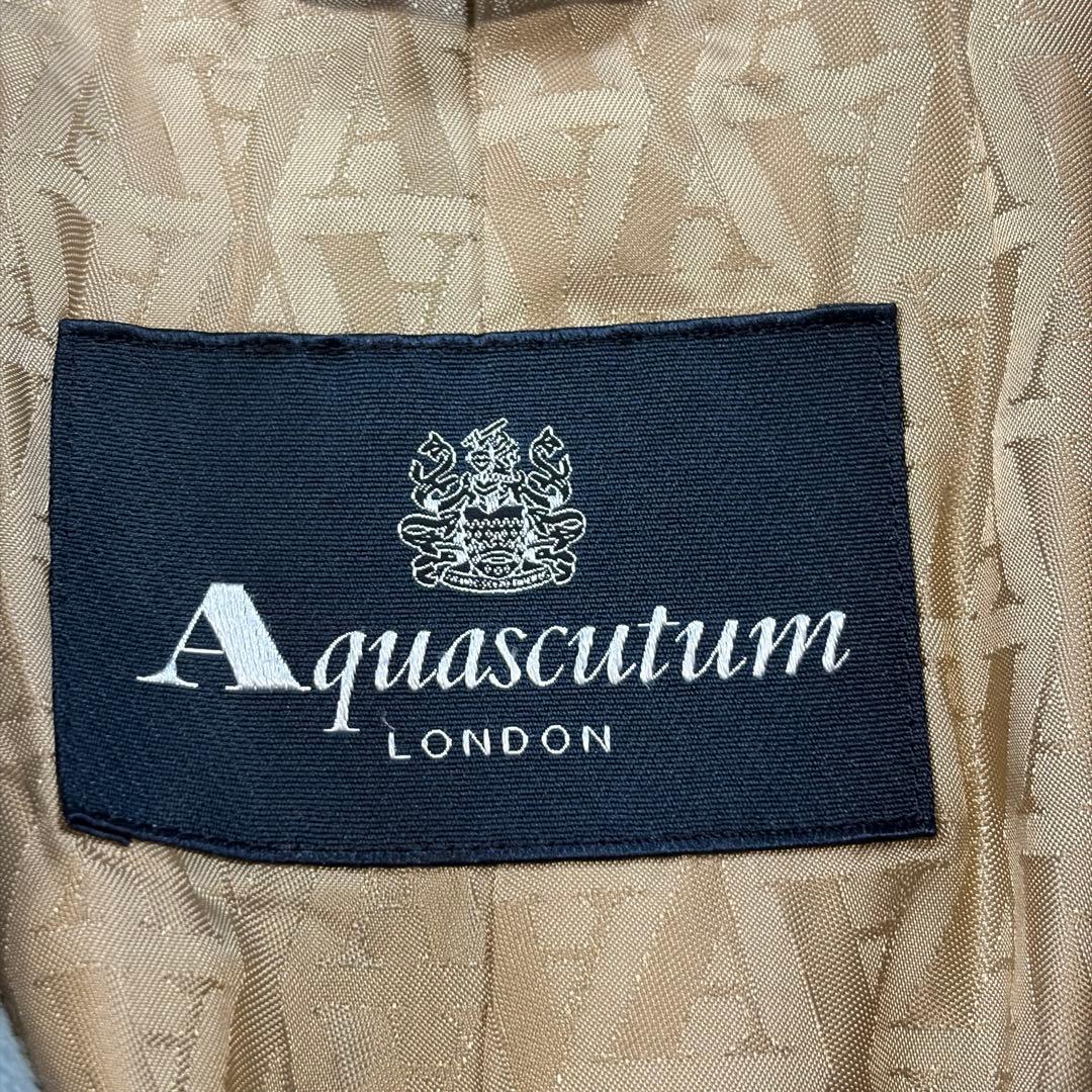 【美品】Aquascutum アンゴラ カシミヤ ヘリンボーン コート 11号L