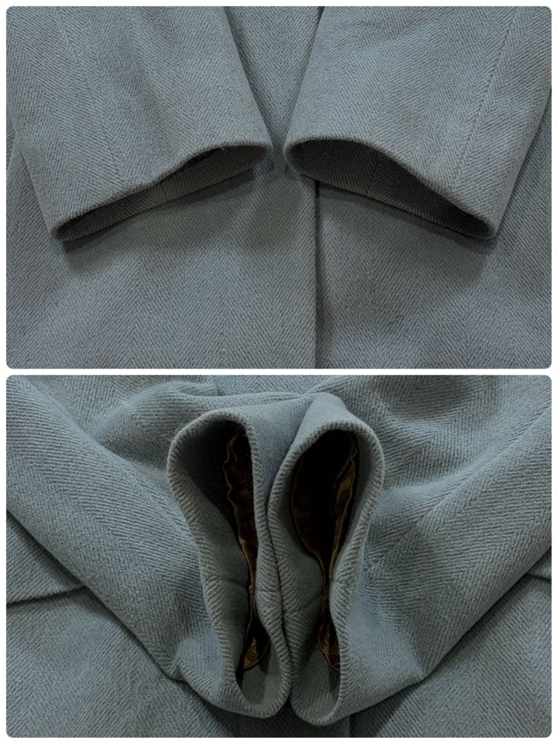 【美品】Aquascutum アンゴラ カシミヤ ヘリンボーン コート 11号L