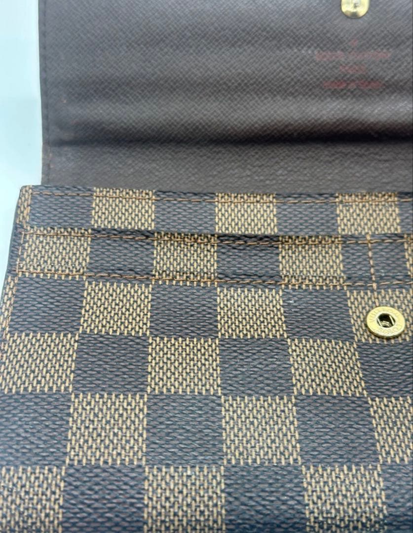 超美品 ルイヴィトン ダミエ エベヌ ポルトフォイユ サラ 財布 10カード 茶