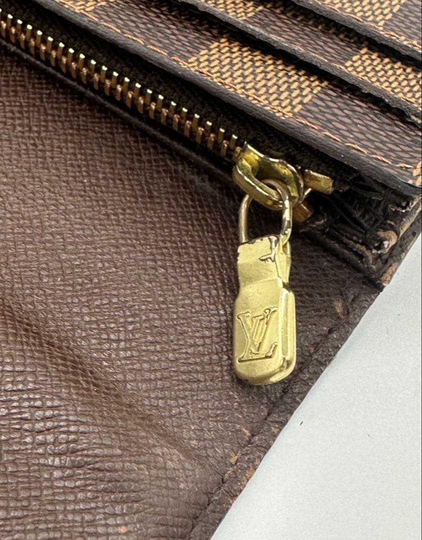 超美品 ルイヴィトン ダミエ エベヌ ポルトフォイユ サラ 財布 10カード 茶