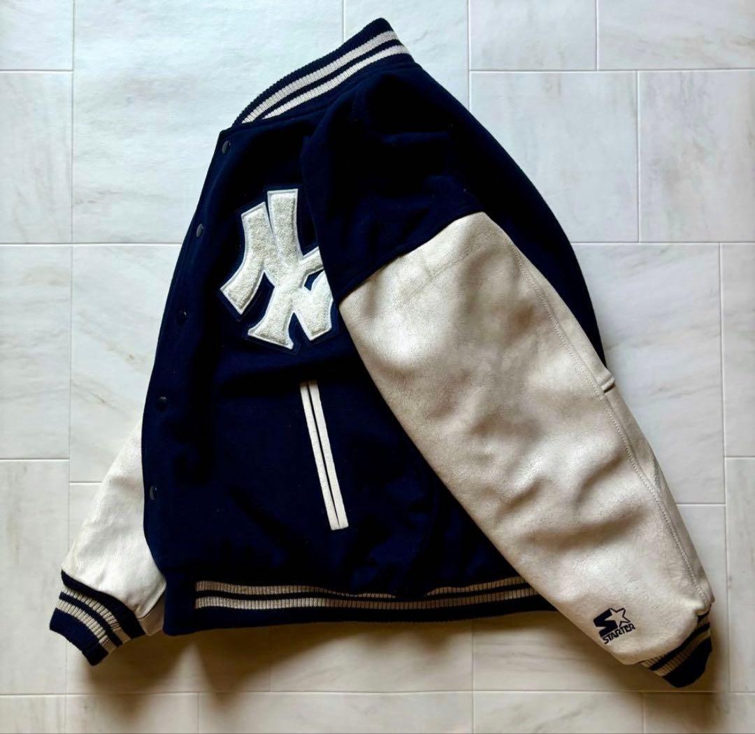 スターター　レザーアーム ヤンキース スタジャン M