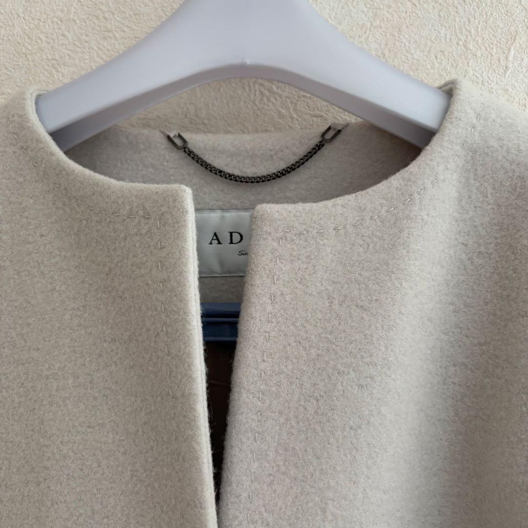 アドーア　ノーカラー　コート　ジャケット