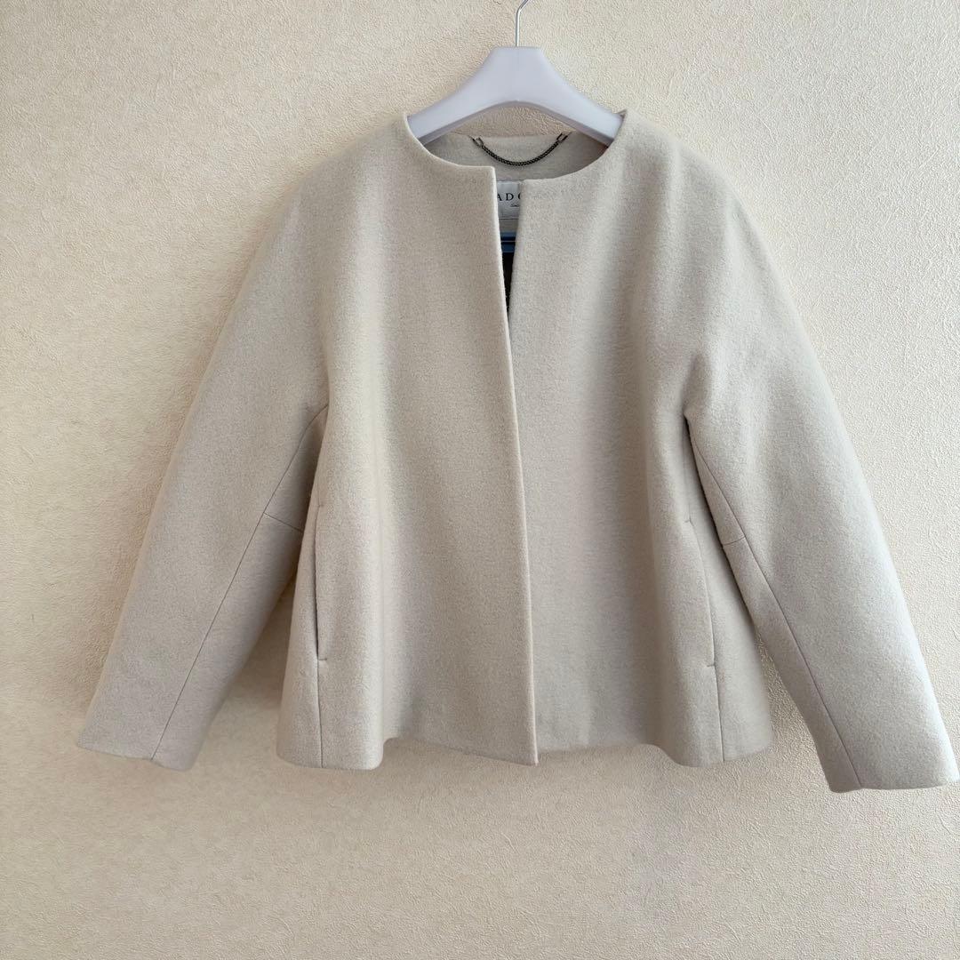 アドーア　ノーカラー　コート　ジャケット