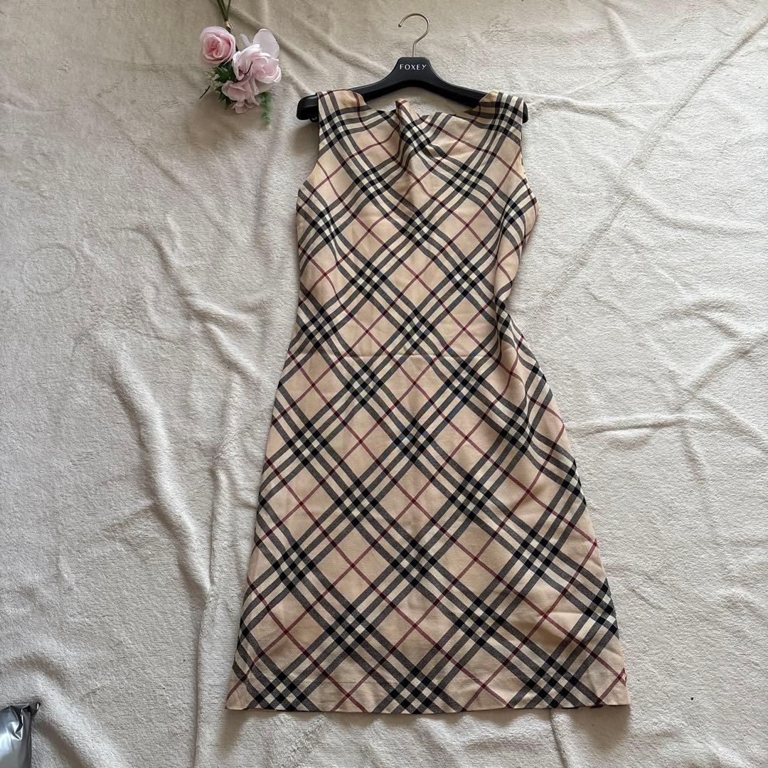 バーバリーロンドン ノースリーブ ワンピース ノバチェック メガ