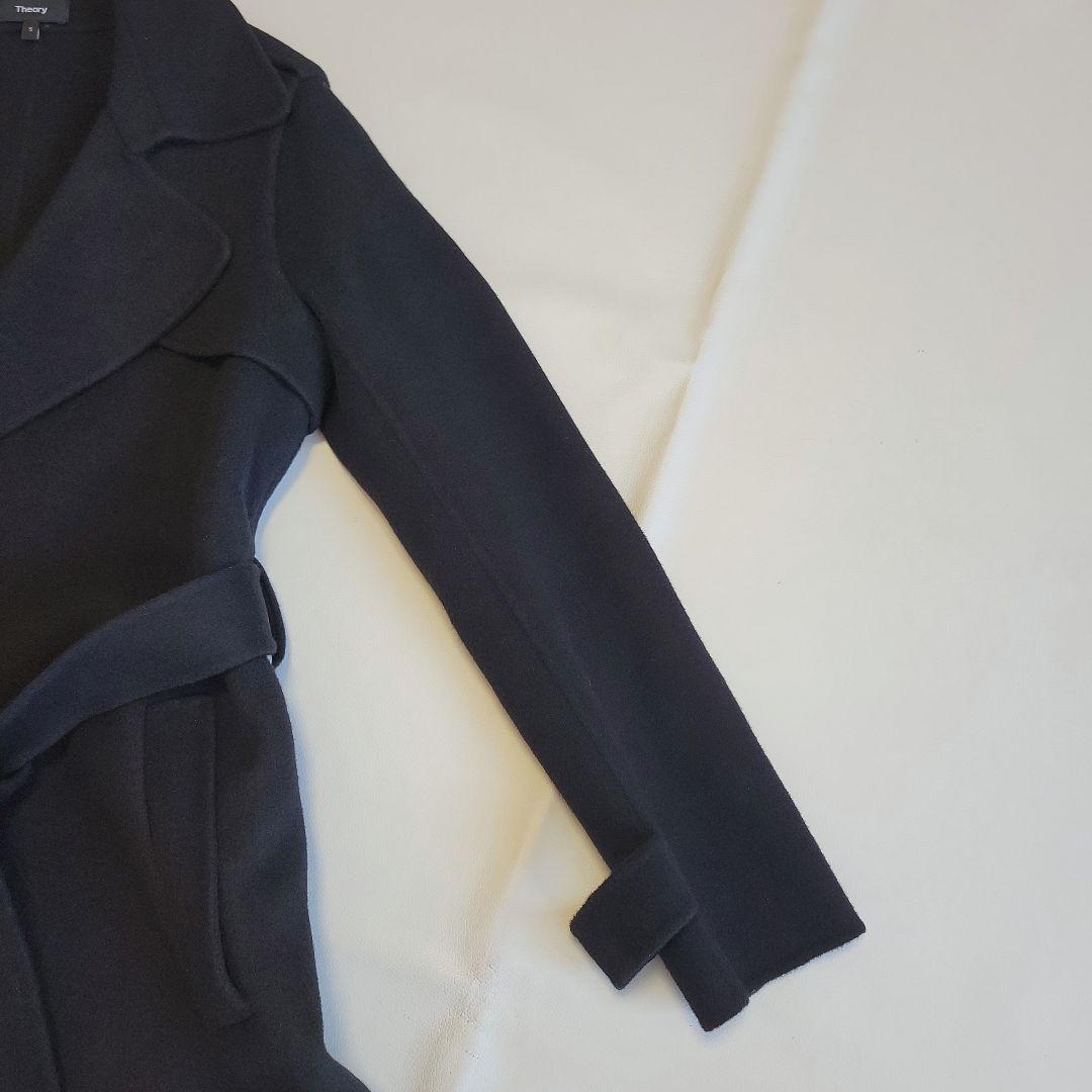 Namii様 セオリー ウールカシミヤ トレンチ型リバーコート S(9号) 黒