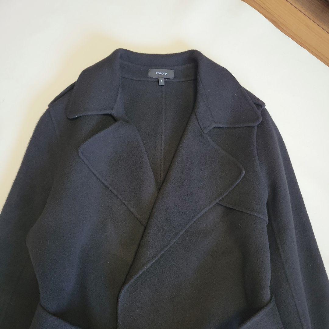 Namii様 セオリー ウールカシミヤ トレンチ型リバーコート S(9号) 黒