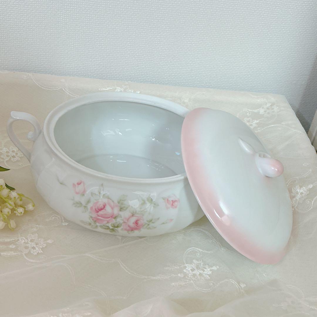 新品 スープチューリン キャサリン柄プランドパリ陶器キャセロール/イマン マニー