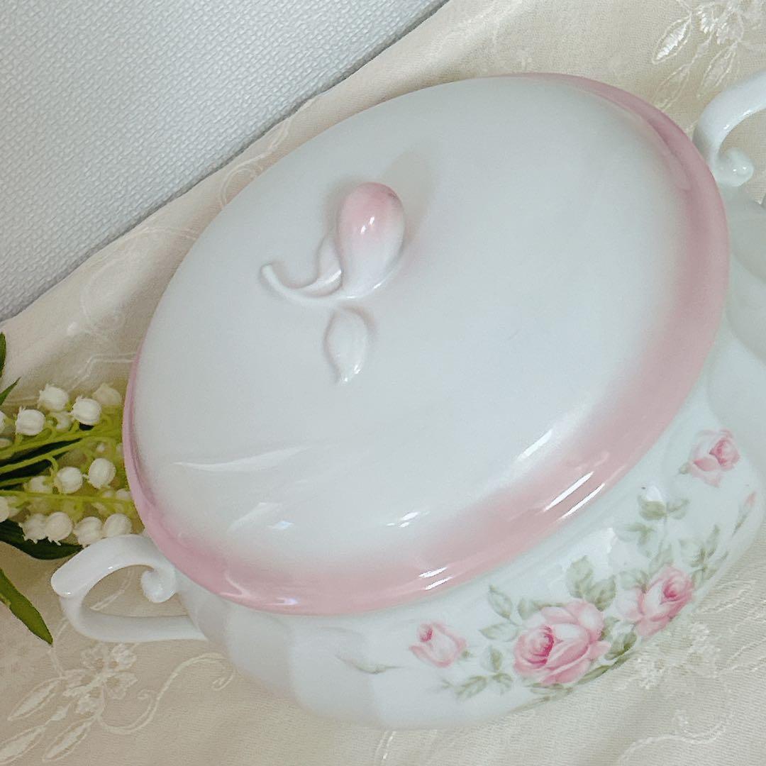 新品 スープチューリン キャサリン柄プランドパリ陶器キャセロール/イマン マニー