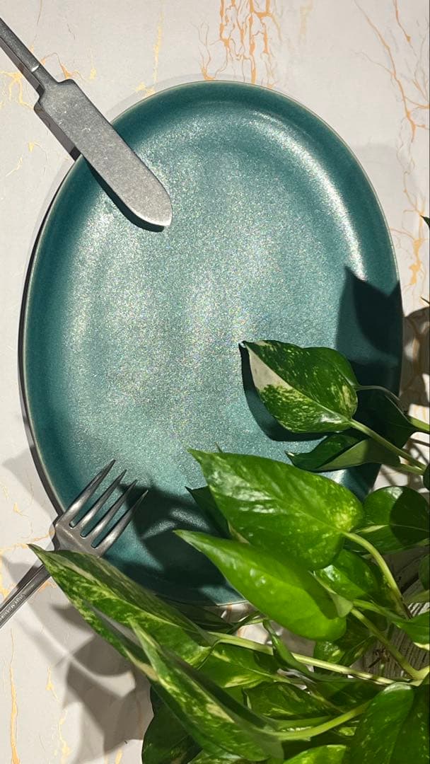 STUDIO M'パレット290オーバル皿グリーン・パープル各2枚計4枚セット