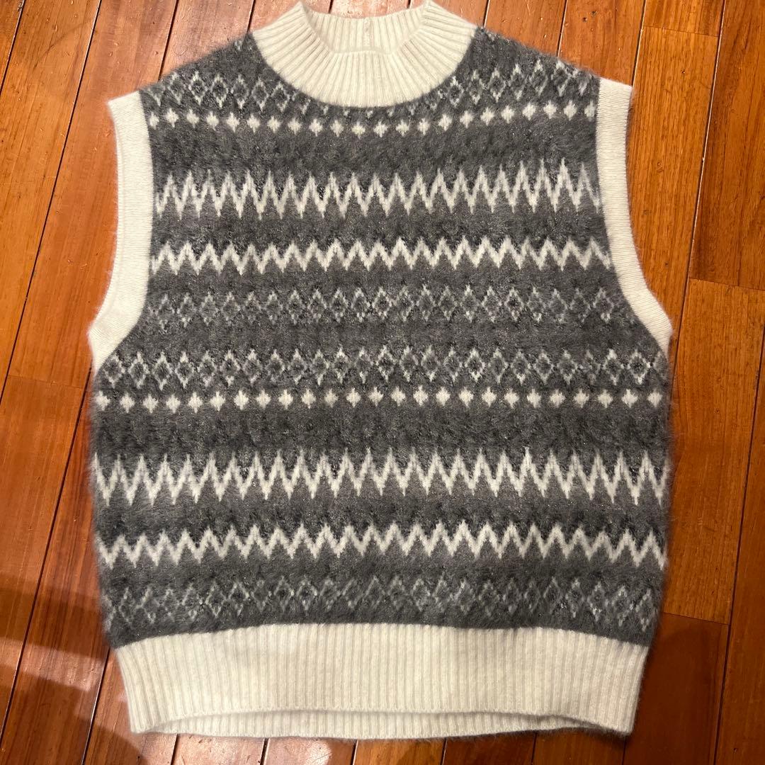 unitedarrowsフォックスカシミヤ ジャカード ニットベスト