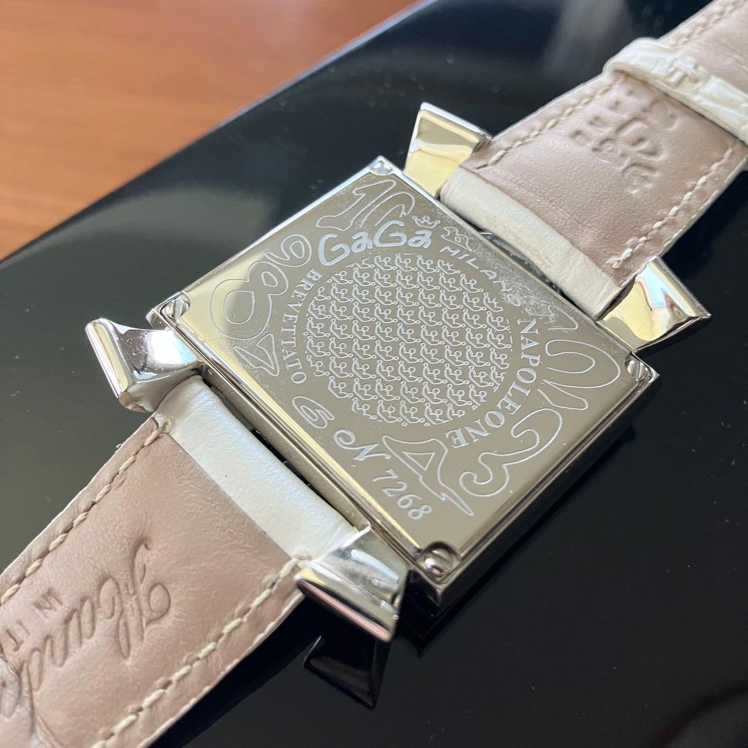 GaGa Milano ガガミラノ　ホワイトレザー 腕時計　アナログ時計