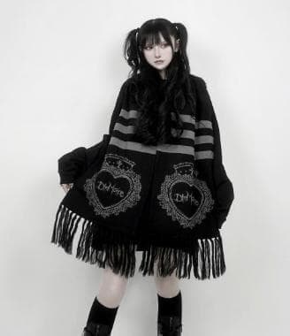 ♡新品♡DimMoire　HeartCoreマフラー　Black&Gray