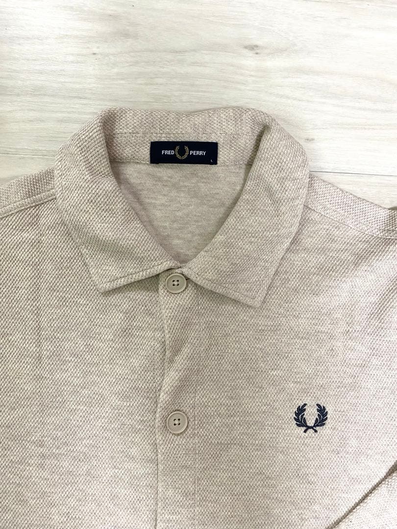 FRED PERRY/Long Sleeve Polo ベージュL