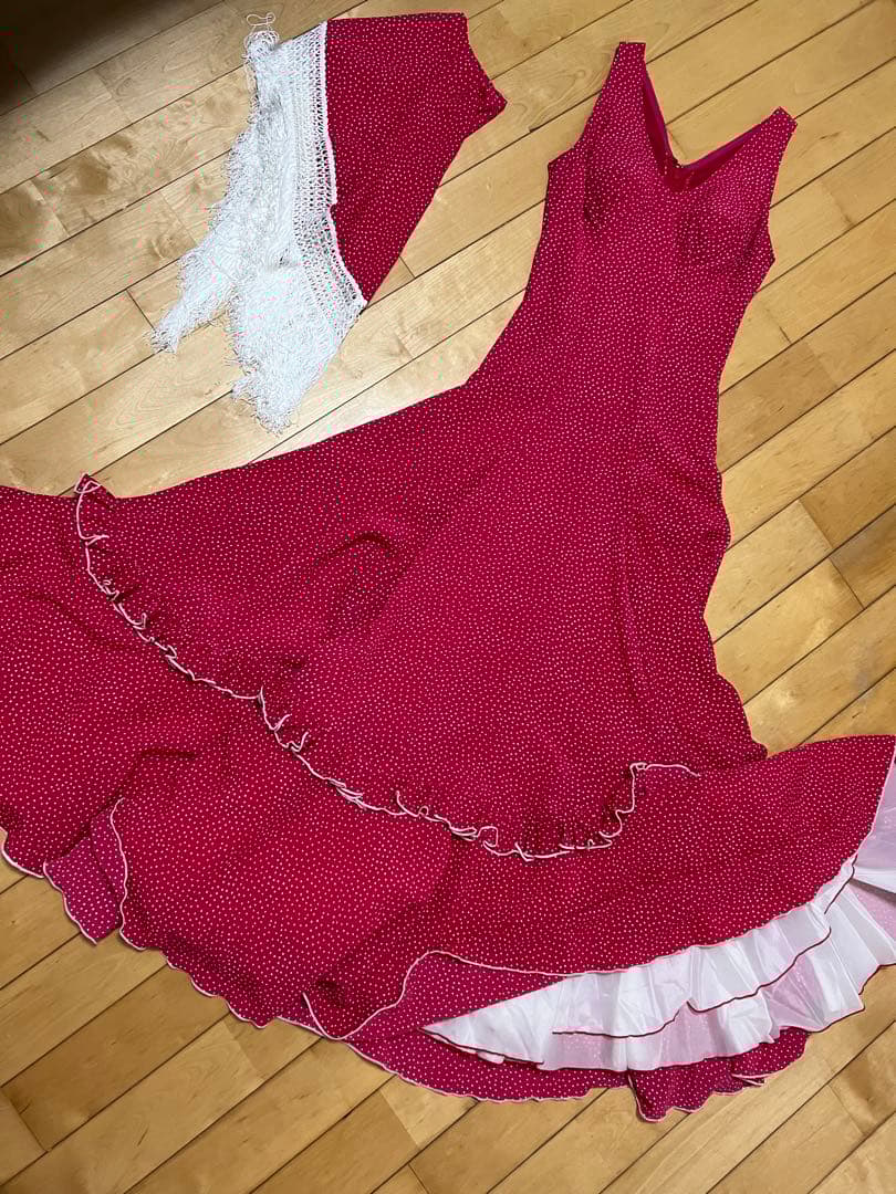 フラメンコドレス ワンピースショール付き