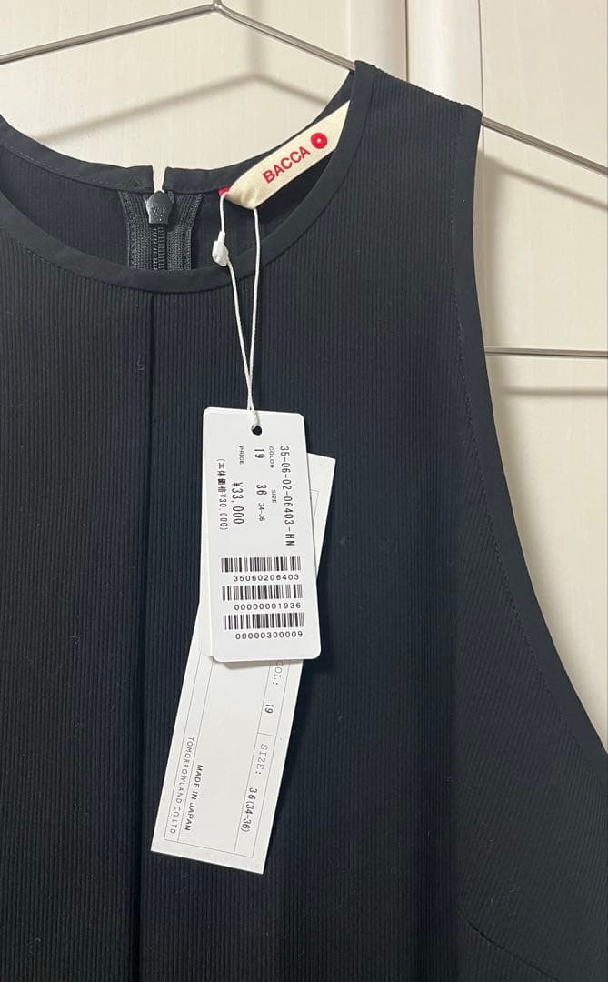 Bacca ワンピース コットンピケ タンクトップドレス（黒）サイズ36
