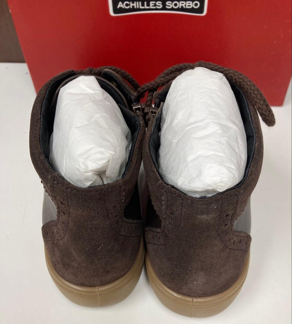 アキレスソルボ（24.5cm）コーヒーブラウン 幅広 スニーカー