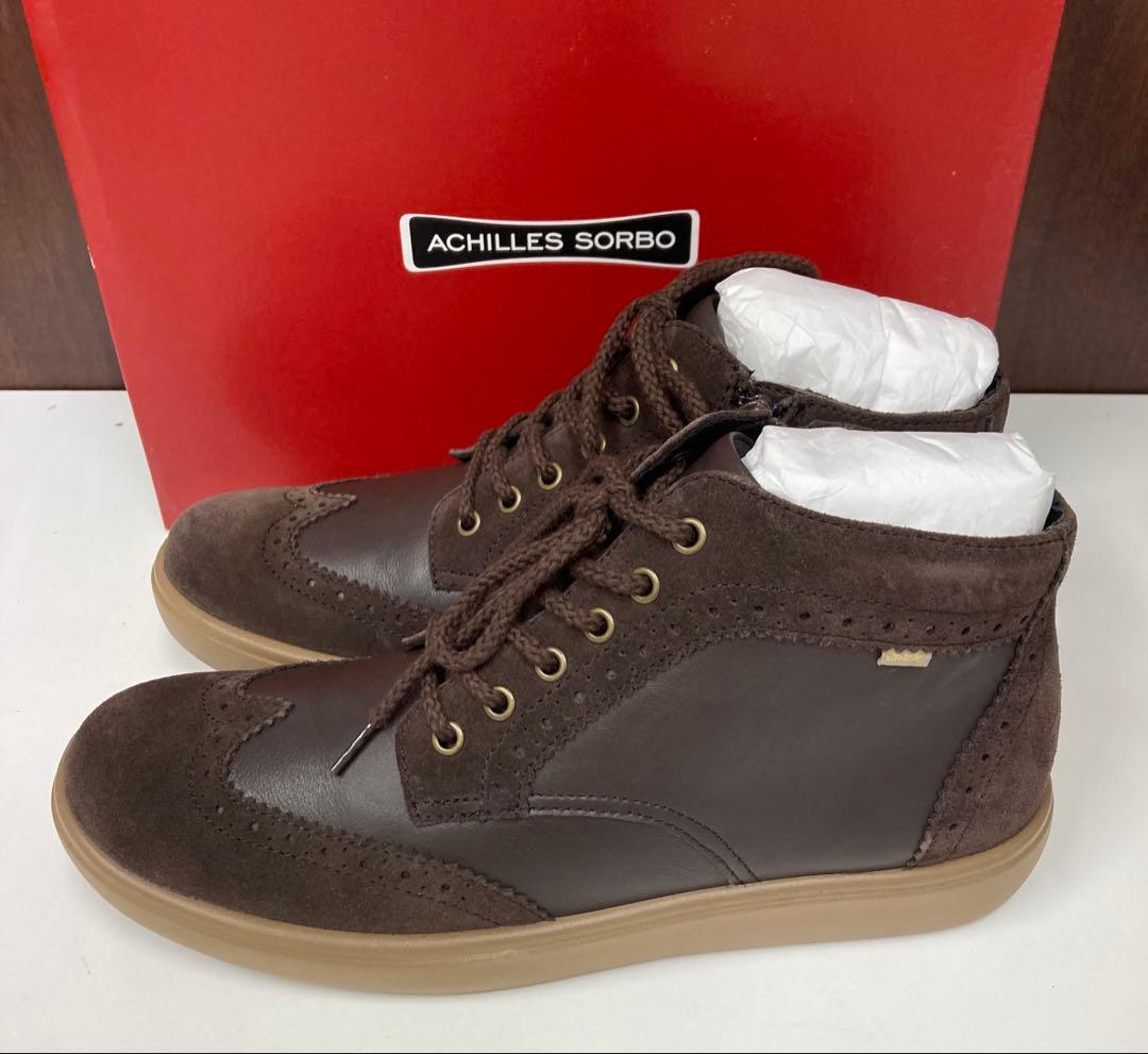 アキレスソルボ（24.5cm）コーヒーブラウン 幅広 スニーカー