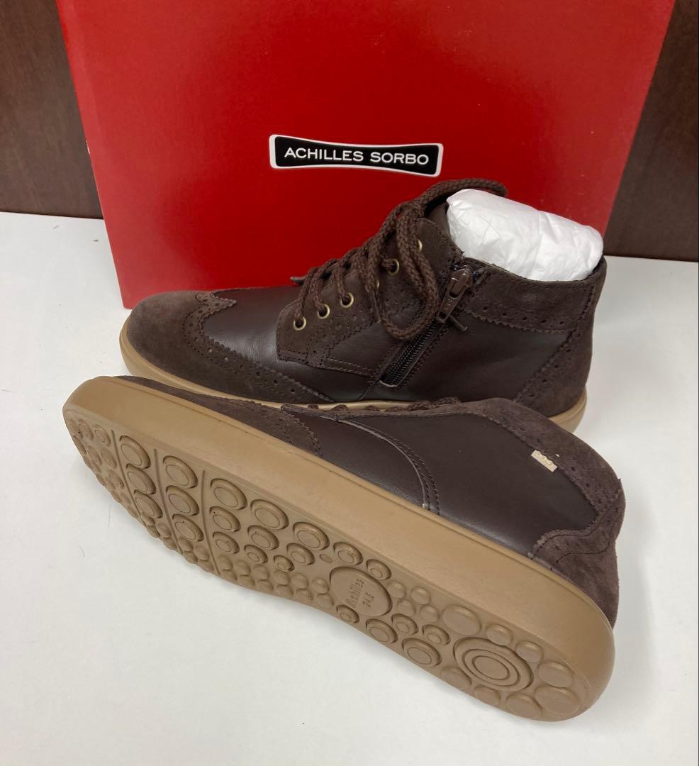 アキレスソルボ（24.5cm）コーヒーブラウン 幅広 スニーカー