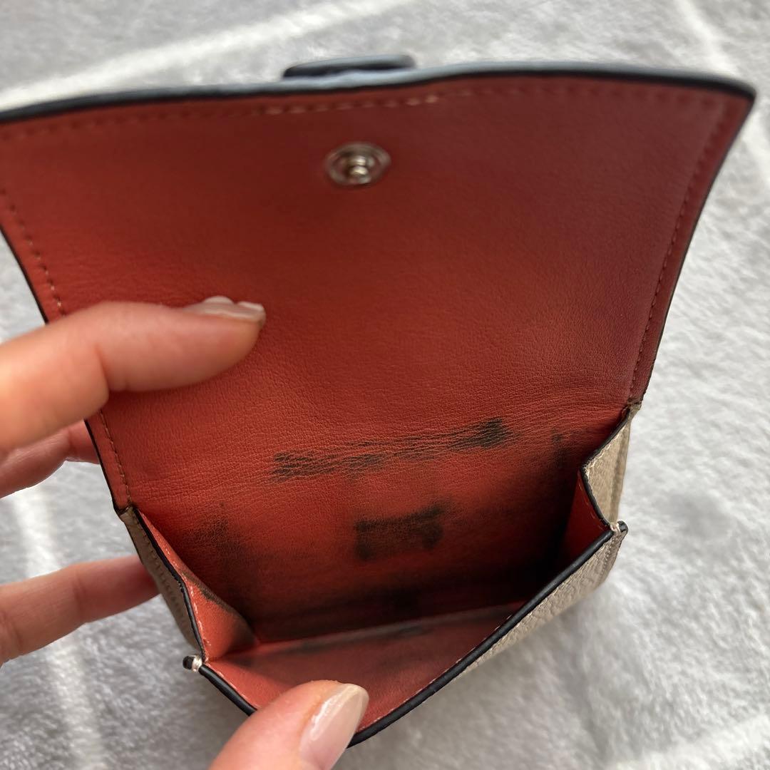 LOEWE 三つ折り財布 ベージュ/オレンジ