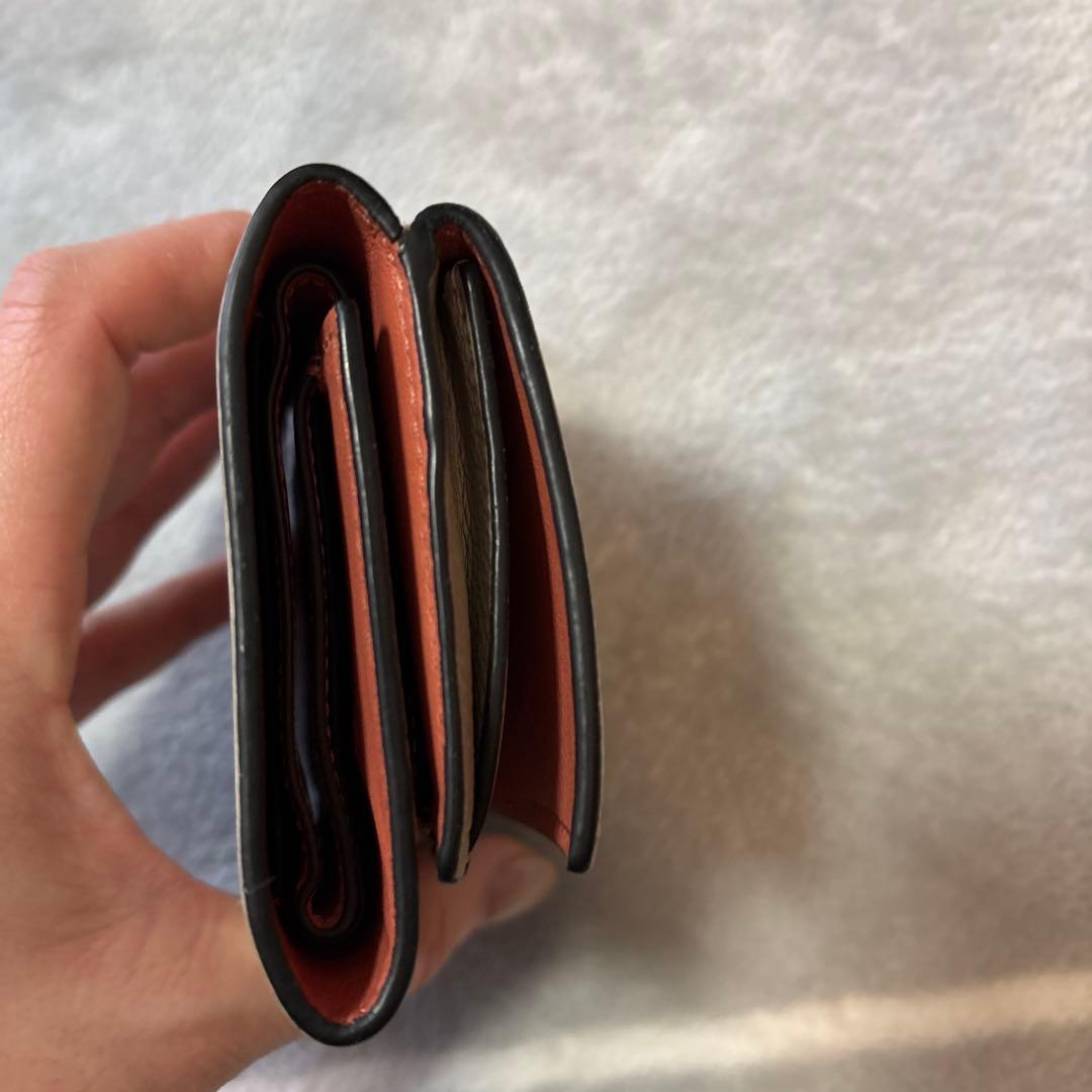 LOEWE 三つ折り財布 ベージュ/オレンジ