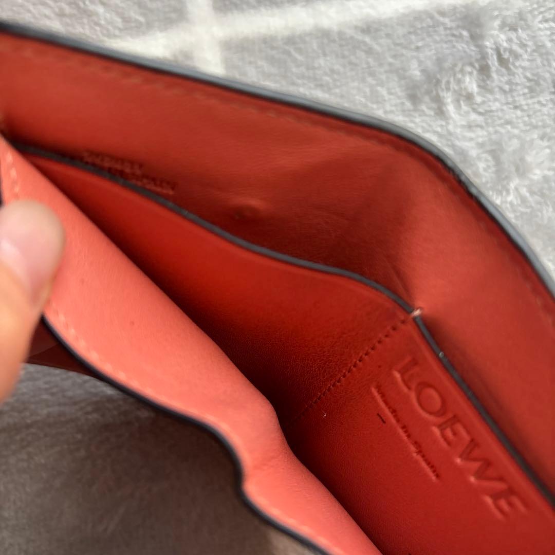 LOEWE 三つ折り財布 ベージュ/オレンジ