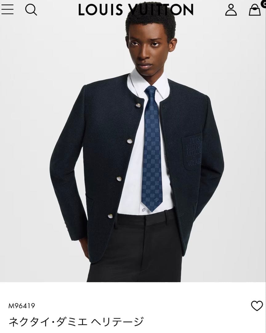 ルイ ヴィトン ネクタイ・ダミエ ヘリテージ 新品 未使用