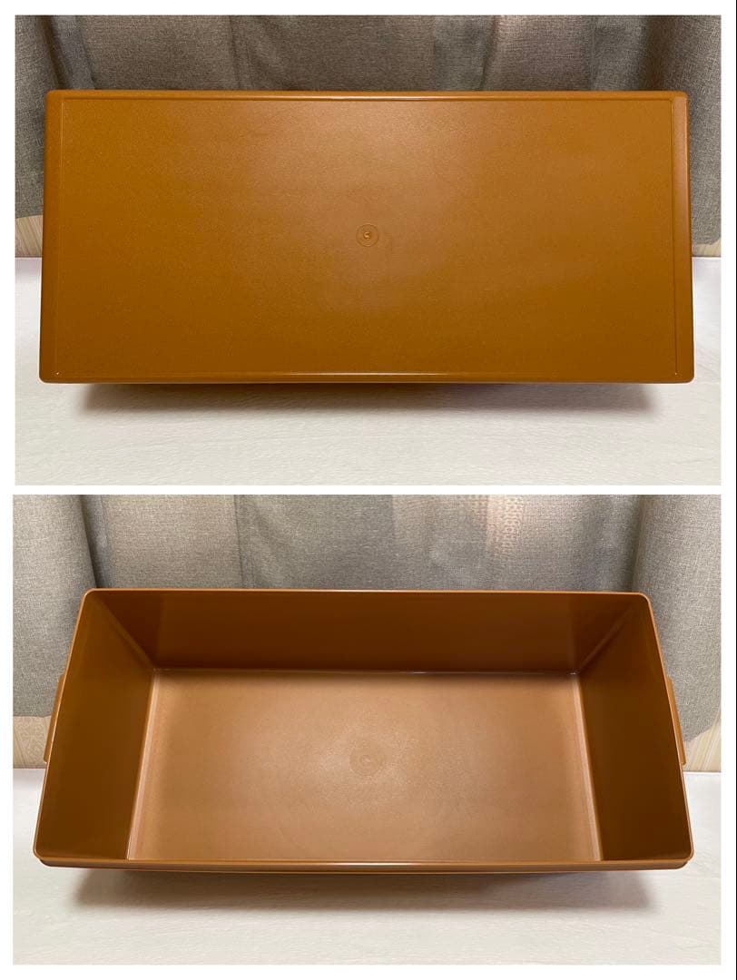 美品/2個セット/タッパーウェア/ディープ/ロング/スーパーケース/セピア②