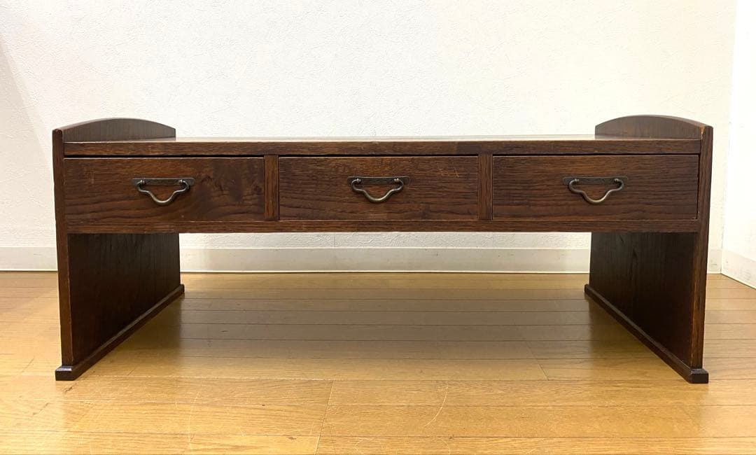 アンティーク レトロ 文机 机 飾り棚 インテリア 古民具 欅 けやき 無垢