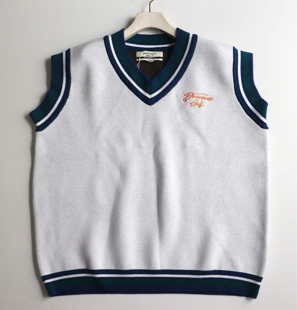 《デヴァローゴルフ》未使用 バックビッグスカル ニットベスト オーバーサイズS