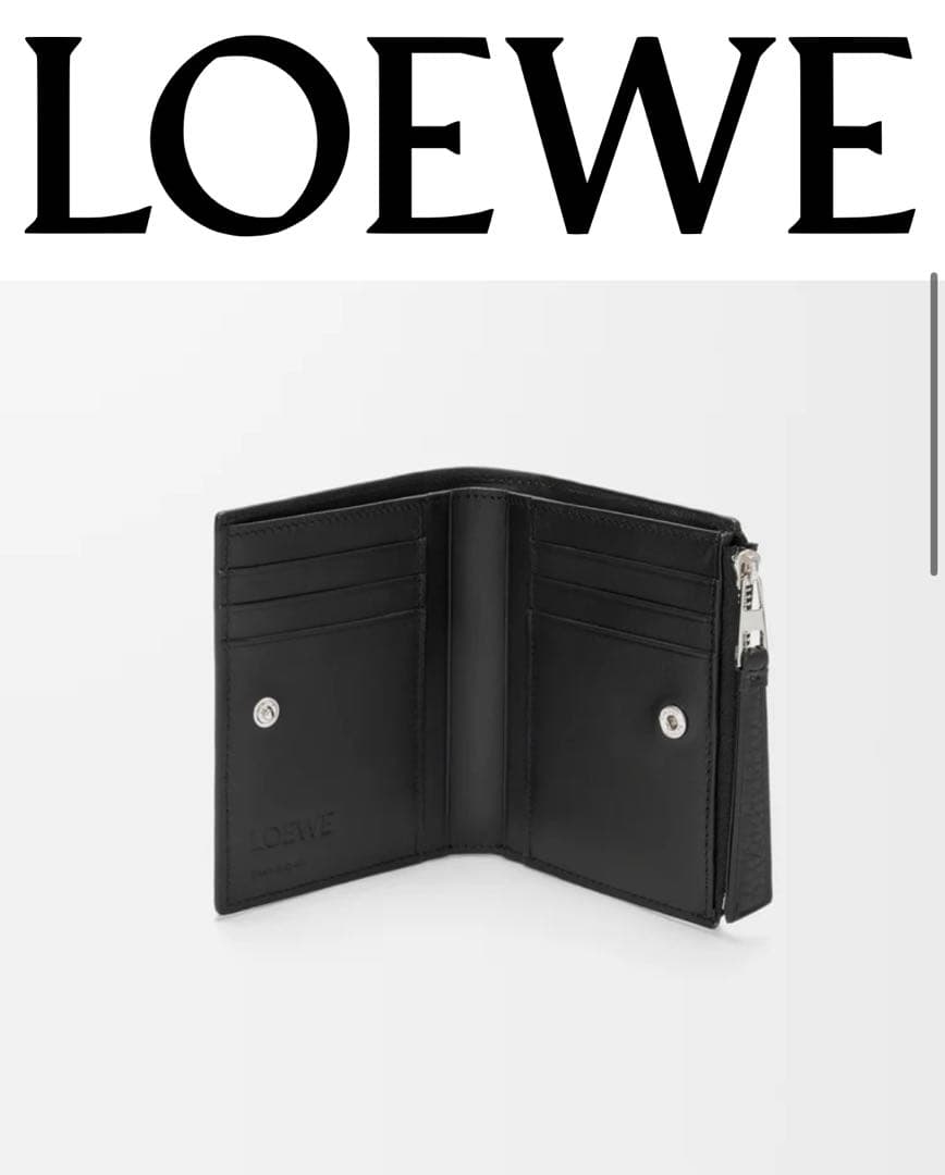 【未使用品】LOEWE 二つ折り財布 ブラック　コンパクト