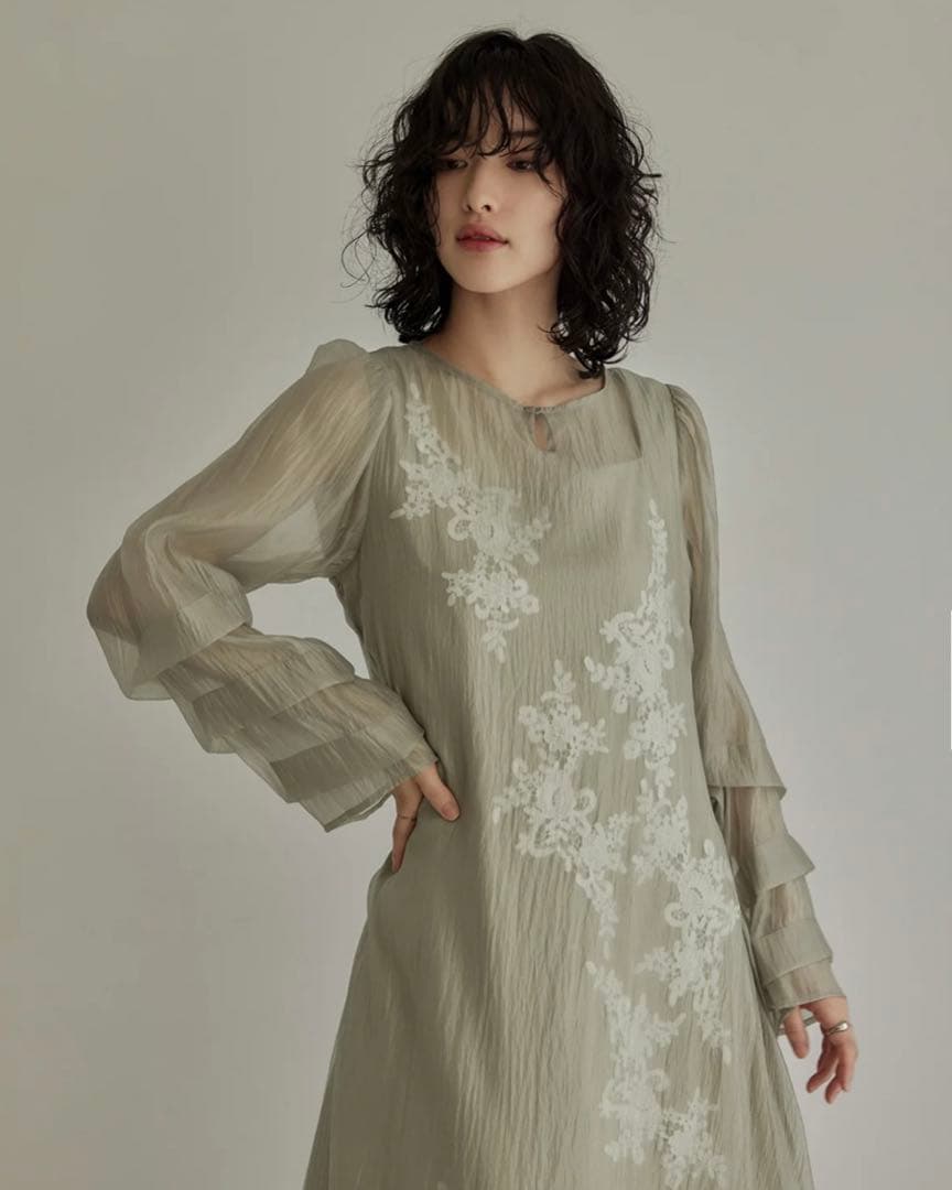 【niana】シアーAラインワンピース　マタニティドレス