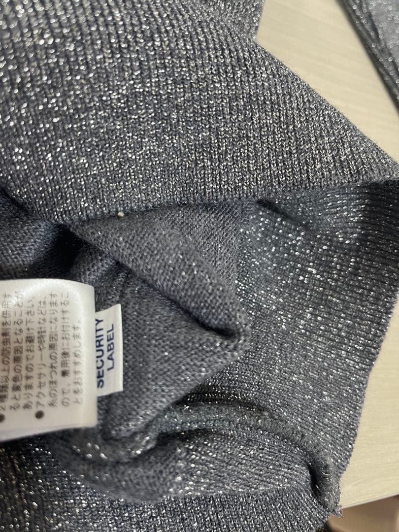 定価5万 MARK&LONA ラメ ニット ポロ 38 グレー パフスリーブ 冬