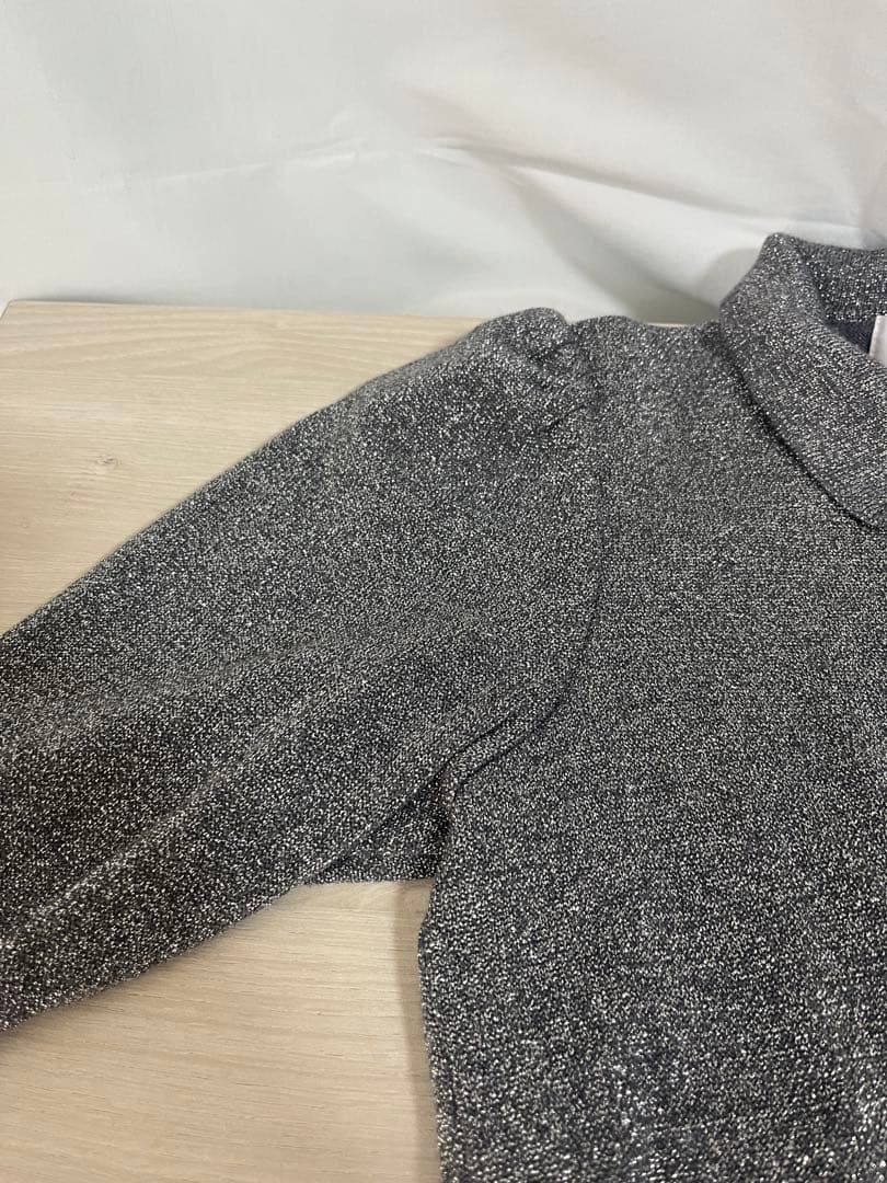 定価5万 MARK&LONA ラメ ニット ポロ 38 グレー パフスリーブ 冬