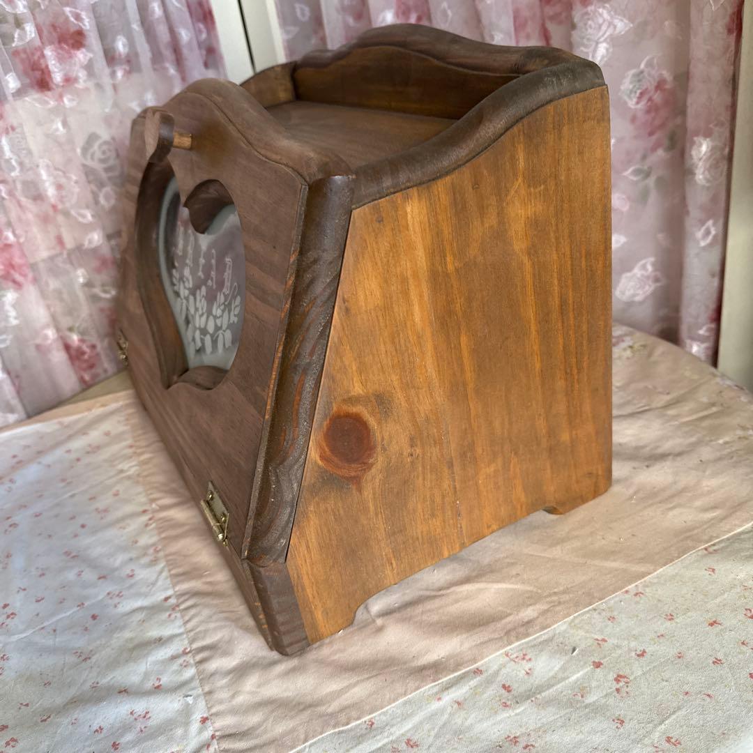 ハートローズ ブレッドボックスス ブラウン ハート型のガラスフレンチカントリー