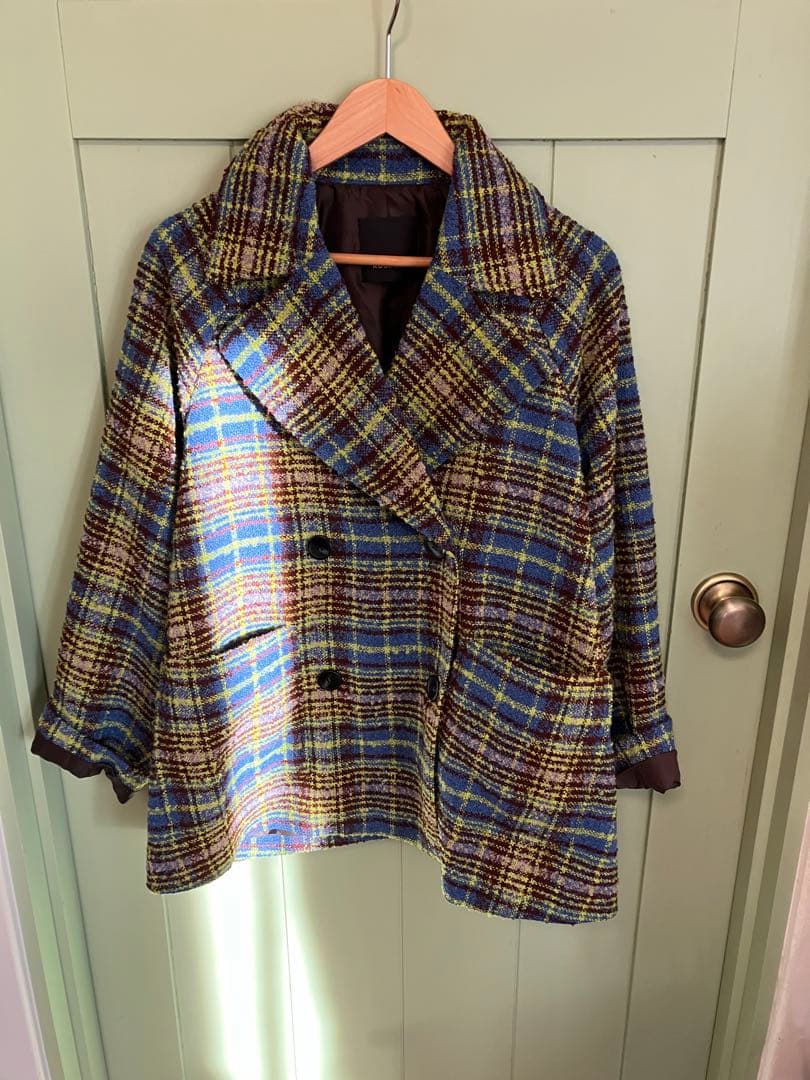 今期美品！ローズバッド　シャギーチェックコート